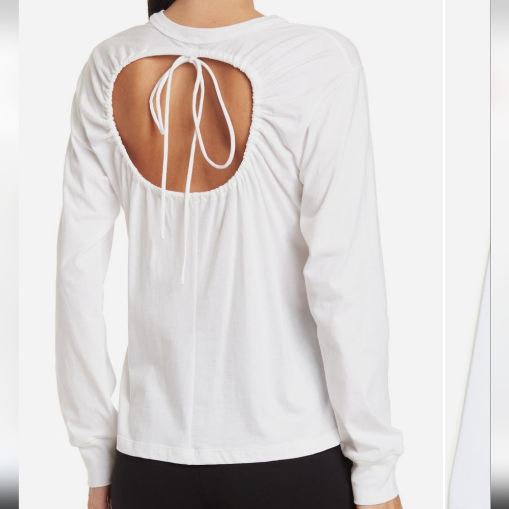 A.L.C. White Marco Long Sleeve Back Cut Out Tee Size XL